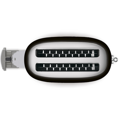 Стиль 50-х г.г, 4 ломтика, корпус из нержавеющей стали, 6 уровней поджаривания, черный