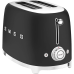 Стиль 50-х г.г, 2 ломтика, корпус из нержавеющей стали, 6 уровней поджаривания, черный матовый Стиль 50-х г.г, 2 ломтика, корпус из нержавеющей стали, 6 уровней поджаривания, черный матовый