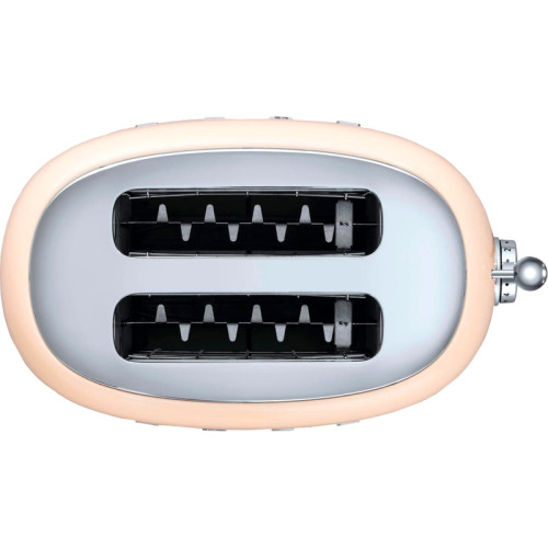 Стиль 50-х г.г, 2 ломтика, корпус из нержавеющей стали, 6 уровней поджаривания, кремовый