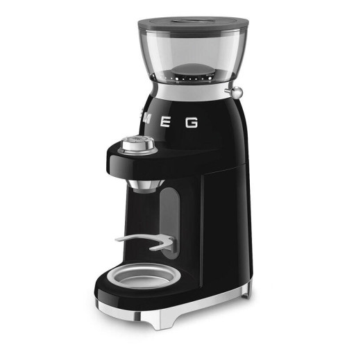 Кофемолка SMEG, стиль 50-х г.г., 15 уровней помола, конические жернова, объем контейнера для кофе 240 г, цвет пастельный черный