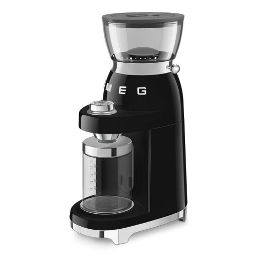 Кофемолка SMEG, стиль 50-х г.г., 15 уровней помола, конические жернова, объем контейнера для кофе 240 г, цвет пастельный черный