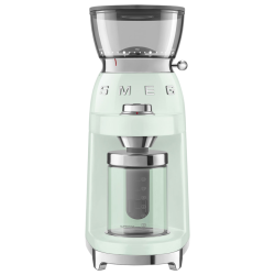 Кофемолка SMEG, стиль 50-х г.г., 15 уровней помола, конические жернова, объем контейнера для кофе 240 г, цвет пастельный зеленый