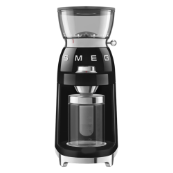Кофемолка SMEG, стиль 50-х г.г., 15 уровней помола, конические жернова, объем контейнера для кофе 240 г, цвет пастельный черный