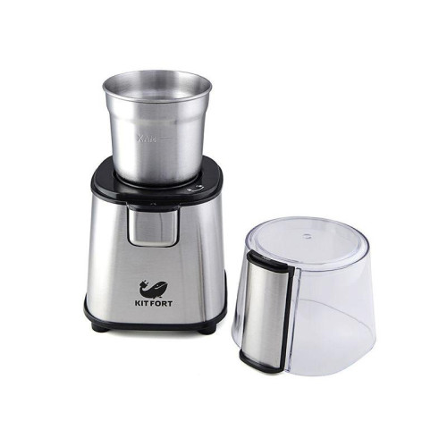 Кофемолка Kitfort КТ-1315 180Вт сист.помол.:ротац.нож вместим.:60гр серебристый