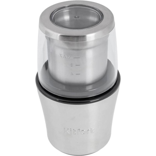 Кофемолка Kitfort КТ-1329 200Вт сист.помол.:ротац.нож вместим.:70гр серебристый