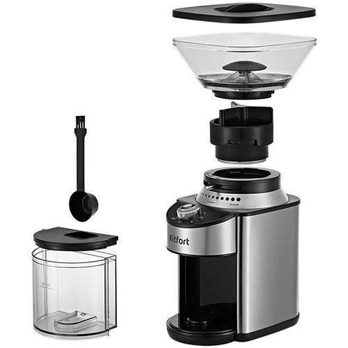 Кофемолка Kitfort КТ-770 150Вт сист.помол.:жернова вместим.:160гр нержавеющая сталь Кофемолка Kitfort КТ-770 150Вт сист.помол.:жернова вместим.:160гр нержавеющая сталь