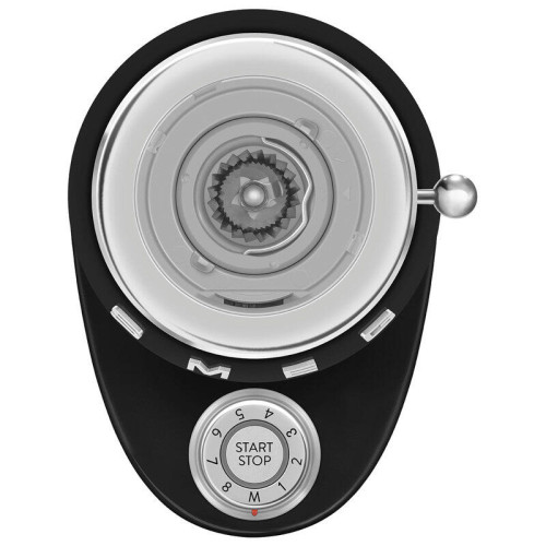 Кофемолка SMEG, стиль 50-х г.г., 15 уровней помола, конические жернова, объем контейнера для кофе 240 г, цвет пастельный черный
