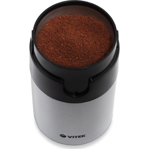 Кофемолка Vitek VT-1540 SR 120Вт сист.помол.:ротац.нож вместим.:40гр серебристый