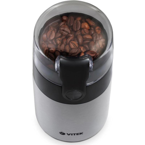 Кофемолка Vitek VT-1540 SR 120Вт сист.помол.:ротац.нож вместим.:40гр серебристый