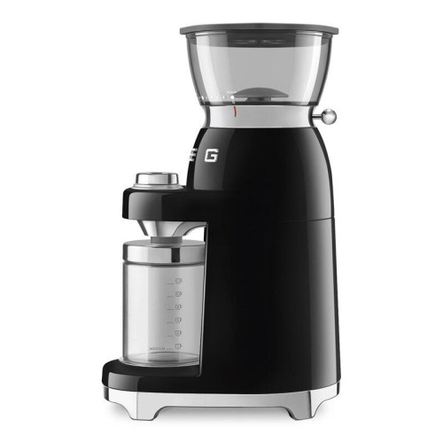 Кофемолка SMEG, стиль 50-х г.г., 15 уровней помола, конические жернова, объем контейнера для кофе 240 г, цвет пастельный черный