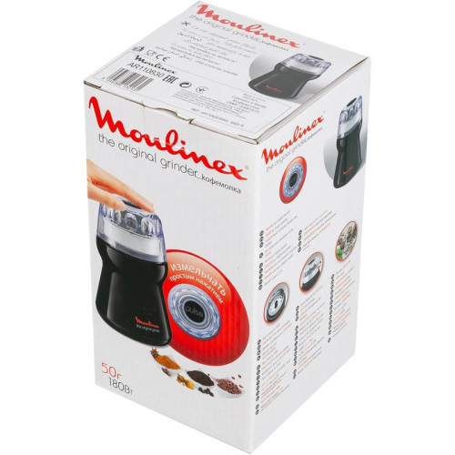 Кофемолка Moulinex AR110830 180Вт сист.помол.:ротац.нож вместим.:50гр черный