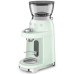 Кофемолка SMEG, стиль 50-х г.г., 15 уровней помола, конические жернова, объем контейнера для кофе 240 г, цвет пастельный зеленый Кофемолка SMEG, стиль 50-х г.г., 15 уровней помола, конические жернова, объем контейнера для кофе 240 г, цвет пастельный зеленый