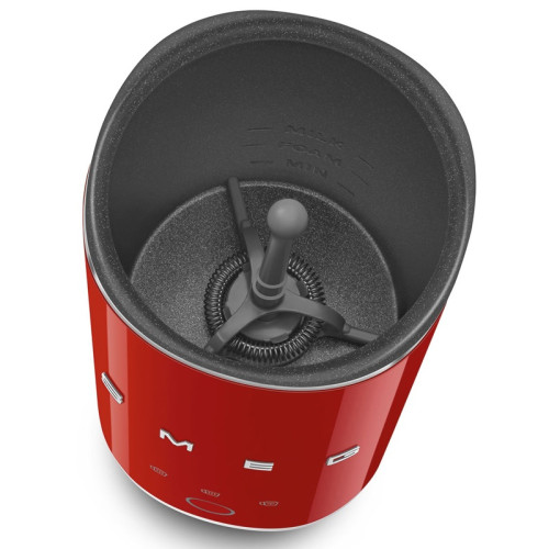 Вспениватель молока Smeg, стиль 50-х г.г., мощность 500 Вт, холодная/горячая пена, автоматическое отключение, кнопочное управление, цвет красный