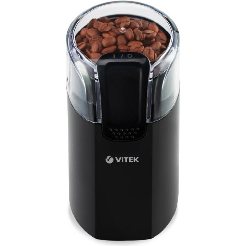 Кофемолка Vitek VT-7124 BK 150Вт сист.помол.:ротац.нож вместим.:60гр черный Кофемолка Vitek VT-7124 BK 150Вт сист.помол.:ротац.нож вместим.:60гр черный