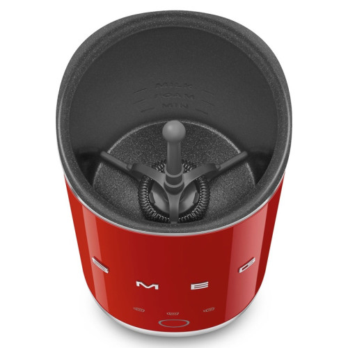 Вспениватель молока Smeg, стиль 50-х г.г., мощность 500 Вт, холодная/горячая пена, автоматическое отключение, кнопочное управление, цвет красный