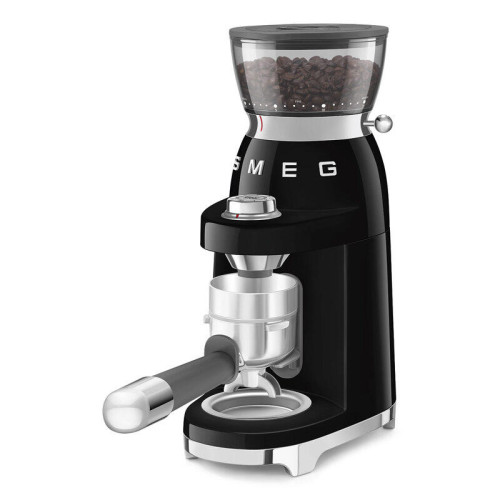 Кофемолка SMEG, стиль 50-х г.г., 15 уровней помола, конические жернова, объем контейнера для кофе 240 г, цвет пастельный черный
