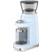 Кофемолка SMEG, стиль 50-х г.г., 15 уровней помола, конические жернова, объем контейнера для кофе 240 г, цвет пастельный голубой Кофемолка SMEG, стиль 50-х г.г., 15 уровней помола, конические жернова, объем контейнера для кофе 240 г, цвет пастельный голубой
