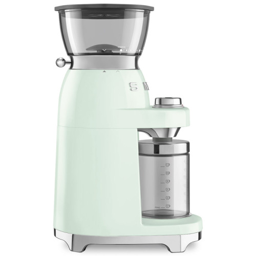 Кофемолка SMEG, стиль 50-х г.г., 15 уровней помола, конические жернова, объем контейнера для кофе 240 г, цвет пастельный зеленый