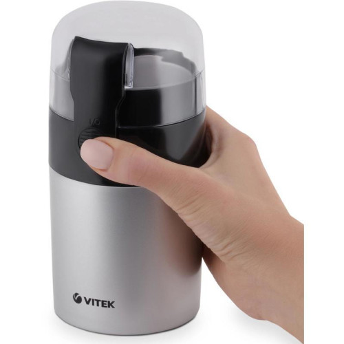 Кофемолка Vitek VT-1540 SR 120Вт сист.помол.:ротац.нож вместим.:40гр серебристый