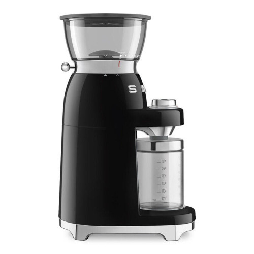 Кофемолка SMEG, стиль 50-х г.г., 15 уровней помола, конические жернова, объем контейнера для кофе 240 г, цвет пастельный черный