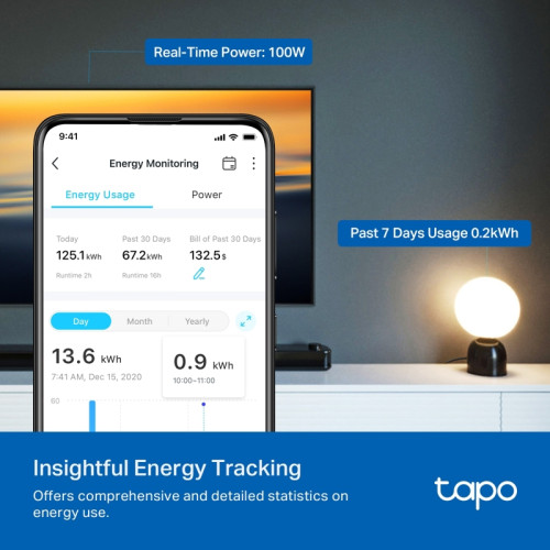 Умный сетевой фильтр/ Mini Smart Wi-Fi Plug, Energy Monitoring, Matter