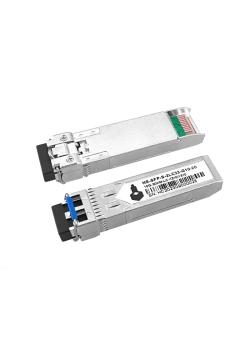Оптический SFP Модуль 10G. Два волокна Single Mode. Скорость: 10 Гбит/c. Тип разъема: 2LC. Оптический бюджет: 15дБ. Расстояние передачи - до 20км. Рабочая длина волны,нм - Tx:1310/Rx:1310. Поддержка DDM. Размеры (ШхВхГ): 13,7x8,5x55,35мм. Рабочая температ