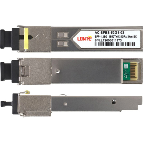 Трансивер/  SFP WDM module, 1.25G, 1550Tx/1310Rx, 3KM, DDM, SC
