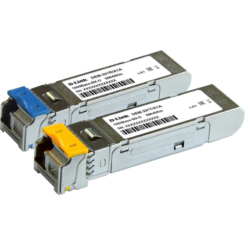 Трансивер/ DEM-331T,DEM-331T/40KM WDM SFP Transceiver, 1000Base-BX-D, Simplex LC, TX: 1550nm, RX: 1310nm, Single-mode, 40KM