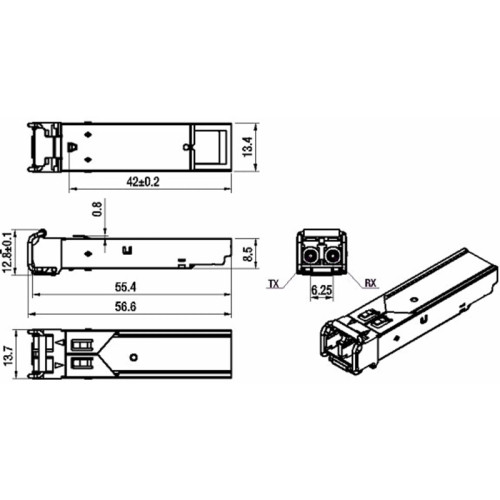 Модуль/ Модуль SFP+ CWDM оптический, дальность до 10км (10dB), 1470нм