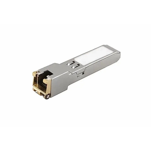 Медный SFP модуль Gigabit Ethernet с разъемом RJ45. Скорость 1000 Мбит/с. Интерфейс: SERDES. Расстояние передачи  - до 100 м. Размеры (ШхВхГ): 14,3x12,7x63мм. Вес: 0,03кг. Рабочая температура: 0…+70°С.