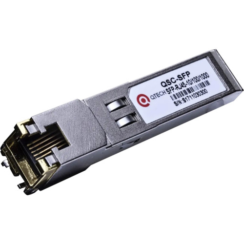 Трансивер/ Copper SFP модуль, скорость передачи 1000 Base-T, дальность 0,1 км, разъем RJ-45, интерфейс SerDes