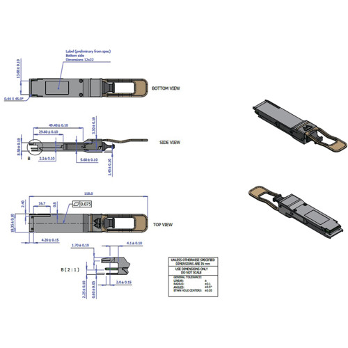 Трансивер/ Mellanox® transceiver, 100GbE, QSFP28, MPO, 850nm, up to 100m, DDMI