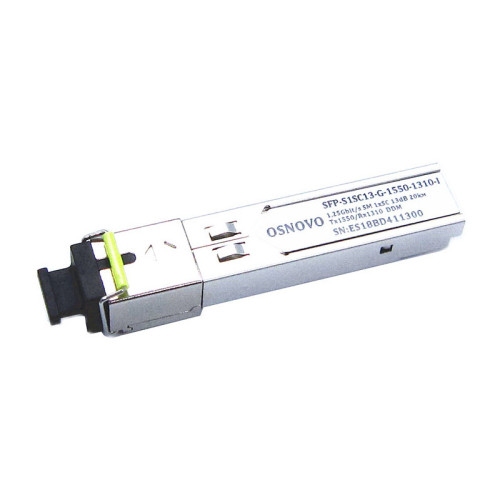 Трансивер/ OSNOVO Оптический гигабитный SFP Модуль промышленный, SC, одно волокно SM, Tx:1550/Rx:1310, до 1,25 Гбит/c, до 20 км
