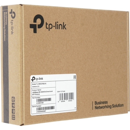 Трансивер/ 1000Base-BX WDM Bi-Directional SFP Module, LC connector, TX:1310nm/RX:1550nm, single-mode, 10km