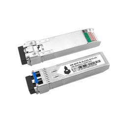 Оптический SFP Модуль 10G. Два волокна Single Mode. Скорость: 10 Гбит/c. Тип разъема: 2LC. Оптический бюджет: 15дБ. Расстояние передачи - до 20км. Рабочая длина волны,нм - Tx:1310/Rx:1310. Поддержка DDM. Размеры (ШхВхГ): 13,7x8,5x55,35мм. Рабочая температ