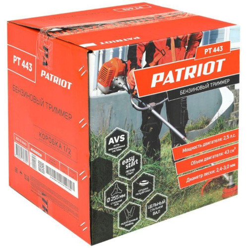 Триммер бензиновый Patriot PT 443 The One 1840Вт 2.5л.с. неразбор.штан. реж.эл.:леска/нож Триммер бензиновый Patriot PT 443 The One 1840Вт 2.5л.с. неразбор.штан. реж.эл.:леска/нож