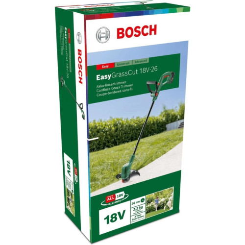 Триммер электрический Bosch EasyGrassCut 18-26 аккум. неразбор.штан. реж.эл.:леска Триммер электрический Bosch EasyGrassCut 18-26 аккум. неразбор.штан. реж.эл.:леска