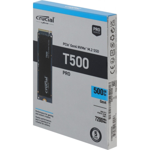 Твердотельный накопитель Crucial PCIe 4.0 x4 500GB CT500T500SSD8 T500 M.2 2280 [CT500T500SSD8]