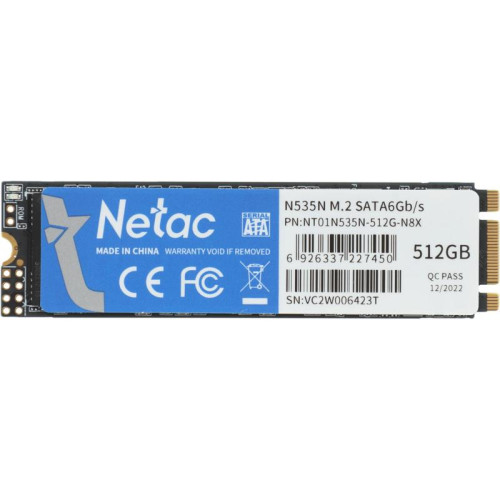 Твердотельный накопитель Netac SATA-III 512GB NT01N535N-512G-N8X N535N M.2 2280 [NT01N535N-512G-N8X]