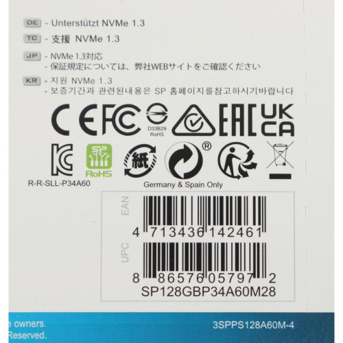 Твердотельный накопитель Silicon Power PCIe 3.0 x4 128GB SP128GBP34A60M28 M-Series M.2 2280 [SP128GBP34A60M28]