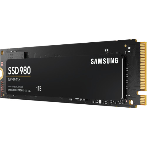 Твердотельные накопители/ Samsung SSD 980, 1000GB, M.2(22x80mm), NVMe 1.4, PCIe 3.0 x4, 3-bit MLC, R/W 3500/3000MB/s, IOPs 500 000/480 000, TBW 600, DWPD 0.33 (12 мес.)