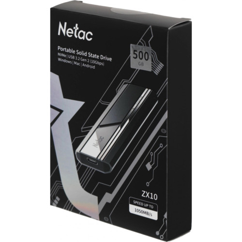 Накопитель SSD Netac USB-C 500GB NT01ZX10-500G-32BK ZX10 1.8 Накопитель SSD Netac USB-C 500GB NT01ZX10-500G-32BK ZX10 1.8