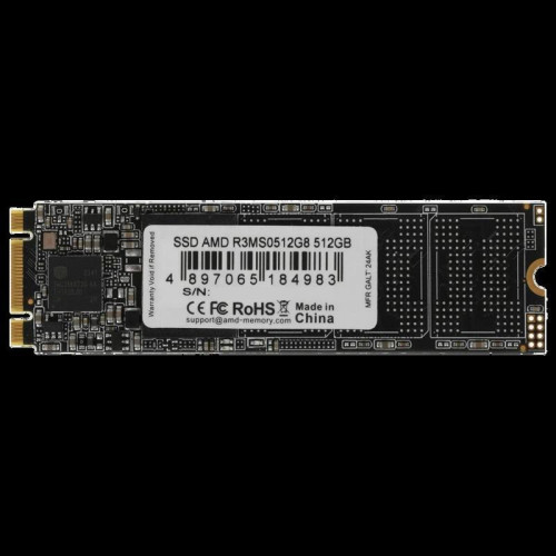 Твердотельный накопитель AMD SATA 512GB R3MS0512G8 Radeon M.2 2280 Твердотельный накопитель AMD SATA 512GB R3MS0512G8 Radeon M.2 2280