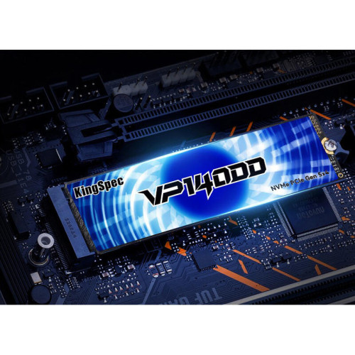 Твердотельный накопитель/ Kingspec SSD VP14000 2280, 4096GB, M.2(22x80mm), NVMe, PCIe 5.0 x4, 3D TLC, R/W 14000/13000MB/s, IOPs 1 145 000/1 087 000, TBW 2400, DWPD 0.5 (3 года)