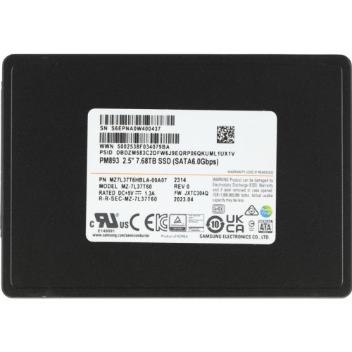 Твердотельный накопитель Samsung SATA-III 7.68TB MZ7L37T6HBLA-00A07 PM893 2.5