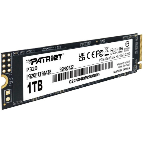 Твердотельный накопитель Patriot PCIe 3.0 x4 1TB P320P1TBM28 P320 M.2 2280 [P320P1TBM28]