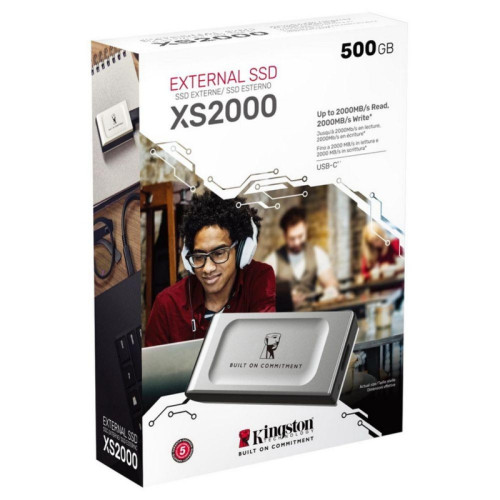 Твердотельный накопитель/ Kingston External SSD XS2000 BOC, 1000GB, Type-C, USB 3.2 Gen 2x2, R/W 2000/2000MB/s, IP55, 70x33x14mm, Silver (60 мес) Твердотельный накопитель/ Kingston External SSD XS2000 BOC, 1000GB, Type-C, USB 3.2 Gen 2x2, R/W 2000/2000MB/s, IP55, 70x33x14mm, Silver (60 мес)