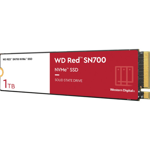 Твердотельные накопители/ WD SSD Red SN700 NVMe for NAS, 1.0TB, M.2(22x80mm), NVMe, PCIe 3.0 x4, R/W 3430/3000MB/s, IOPs 515 000/560 000, TBW 2000, DWPD 1 (12 мес.)