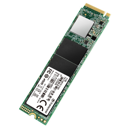 Твердотельный накопитель/ Transcend SSD MTE110S, 1024GB, M.2(22x80mm), NVMe, PCIe 3.0 x4, 3D TLC, R/W 1700/1400MB/s, IOPs 200 000/300 000, TBW 400, DWPD 0.2 (5 лет)