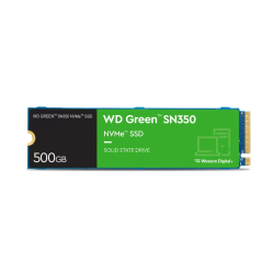 Твердотельный накопитель/ WD SSD Green SN350 NVMe, 500GB, M.2(22x80mm), NVMe, PCIe 3.0 x4, 3D TLC, R/W 2400/1650MB/s, IOPs 250 000/170 000, TBW 60, DWPD 0.1 (12 мес.)